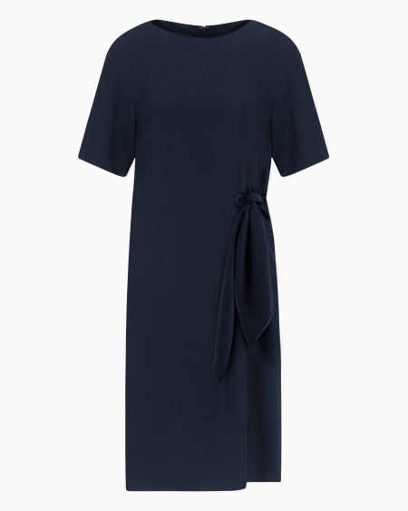 Armani Vestido con nudo de tejido técnico fluido