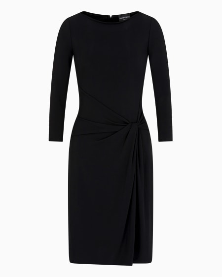 Armani Vestido Con Torchón De Punto Interlock