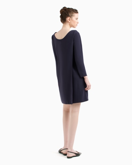 Armani Vestido De Cady Técnico Con Panel Delantero