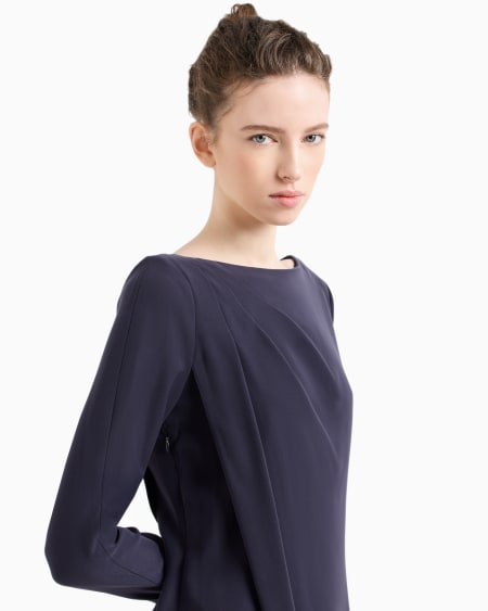 Armani Vestido De Cady Técnico Con Panel Delantero