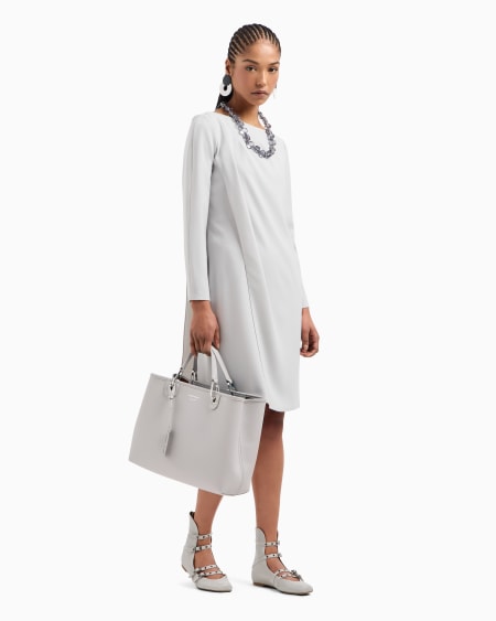 Armani Vestido De Cady Técnico Con Panel Delantero