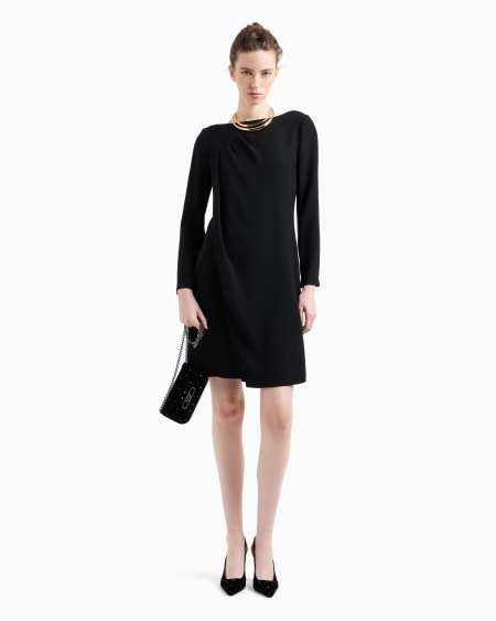 Armani Vestido De Cady Técnico Con Panel Delantero