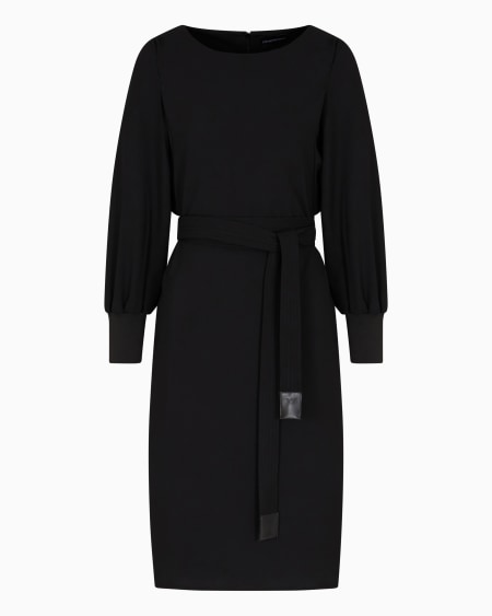Armani Vestido de crepé fluido con cinturón