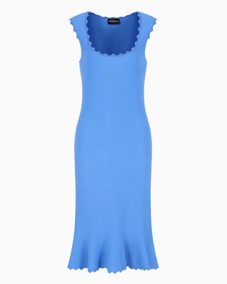 Armani Vestido de punto con perfiles festoneados
