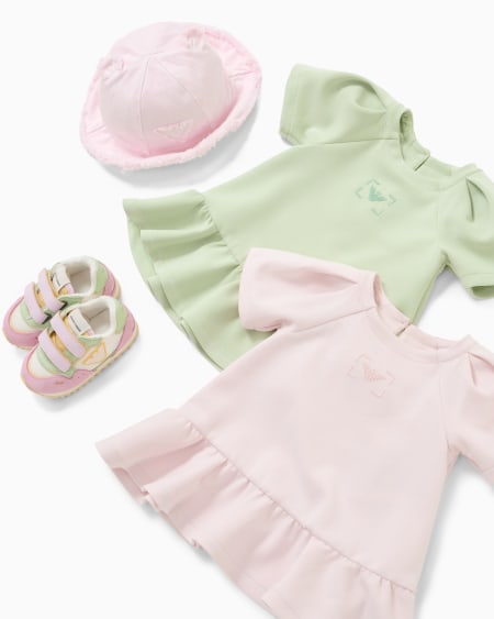 Armani Vestido De Punto De Tacto Cupro Con Volante