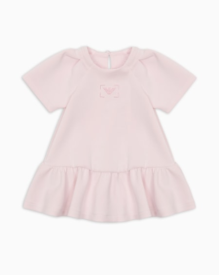 Armani Vestido de punto de tacto cupro con volante