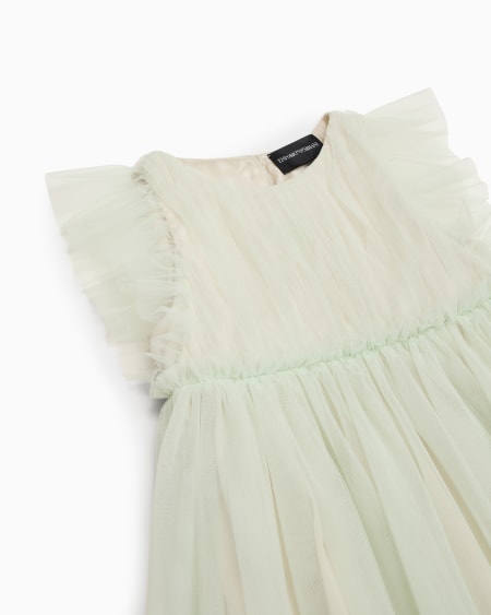 Armani Vestido De Tul Con Efecto Plisado