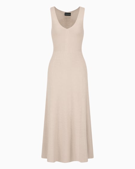 Armani Vestido largo de punto eslabón sin costuras
