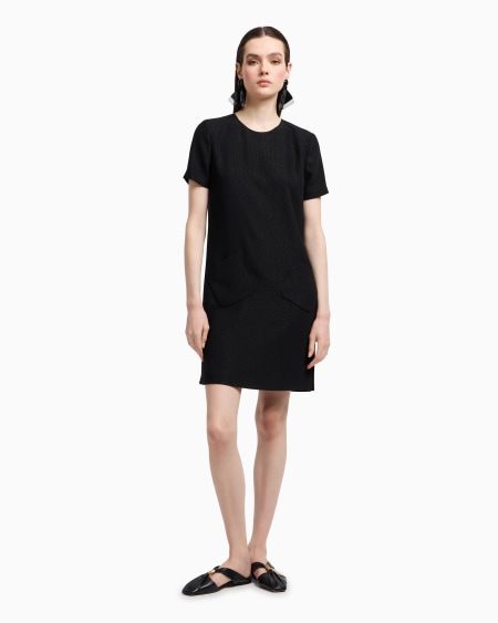 Armani Vestido Túnica De Crepé De Lúrex