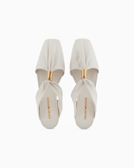 Armani Zapato Mule De Napa Con Logotipo De Metal