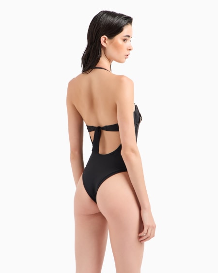 Armani Bañador Con Relleno De Lycra Reciclada Con Bordado De Hoja ASV