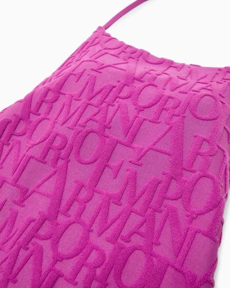Armani Bañador De Tejido Jacquard Reciclado Con Llamativo Motivo Integral De Logotipo En 3D ASV