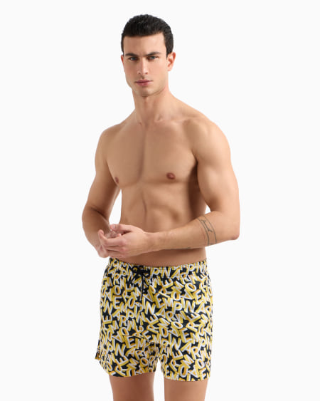 Armani Bañador Modelo Pantalón Corto Con Macroinscripción Integral