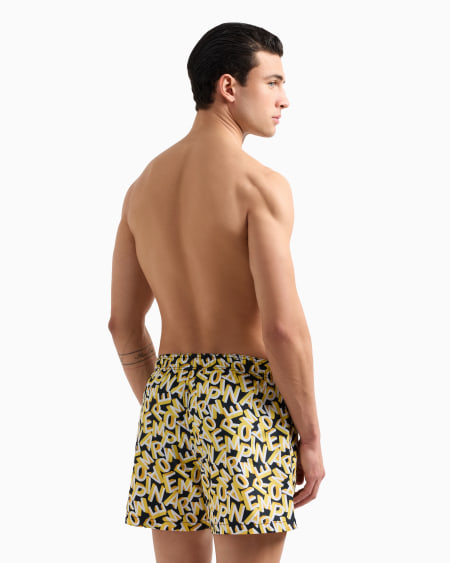 Armani Bañador Modelo Pantalón Corto Con Macroinscripción Integral