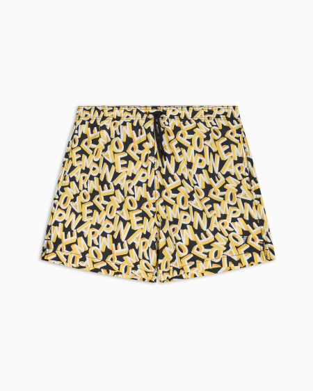 Armani Bañador modelo pantalón corto con macroinscripción integral