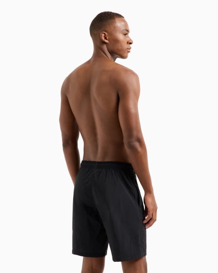 Armani Bañador Tipo Bermudas Con Logotipo Vertical Bordado