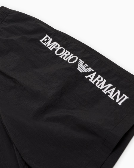 Armani Bañador Tipo Bermudas Con Logotipo Vertical Bordado