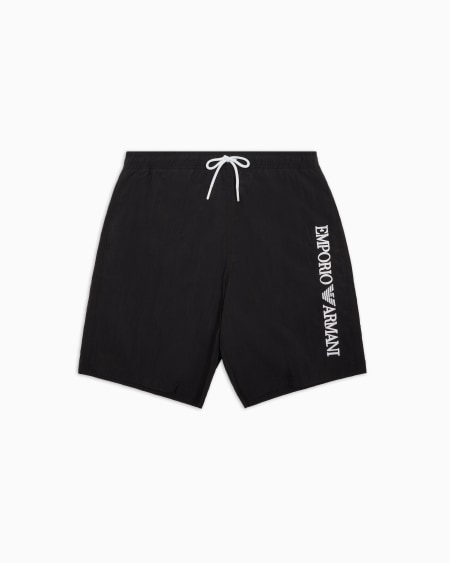 Armani Bañador tipo bermudas con logotipo vertical bordado