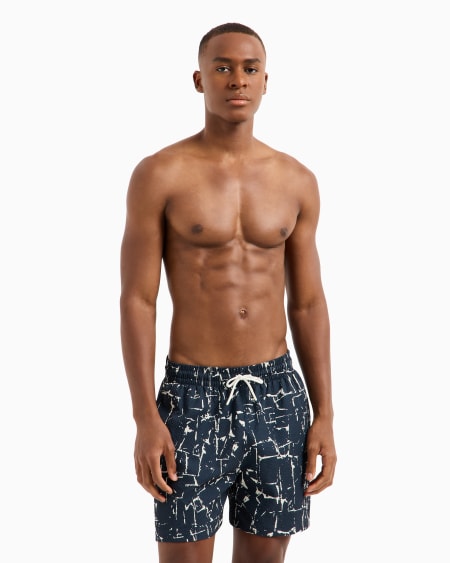 Armani Bañador Tipo Pantalón Corto Con Estampado Abstracto