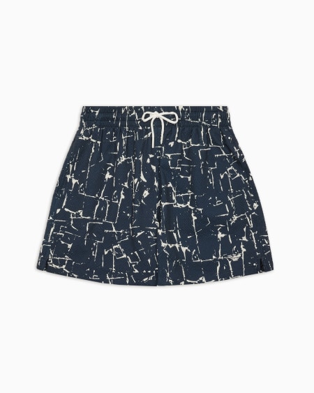 Armani Bañador tipo pantalón corto con estampado abstracto