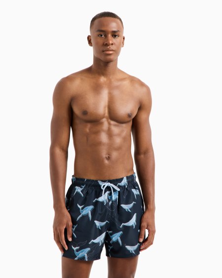 Armani Bañador Tipo Pantalón Corto Con Estampado Sea Animals