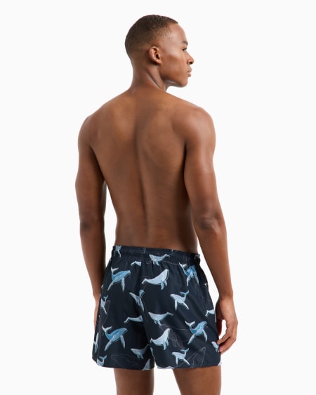 Armani Bañador Tipo Pantalón Corto Con Estampado Sea Animals