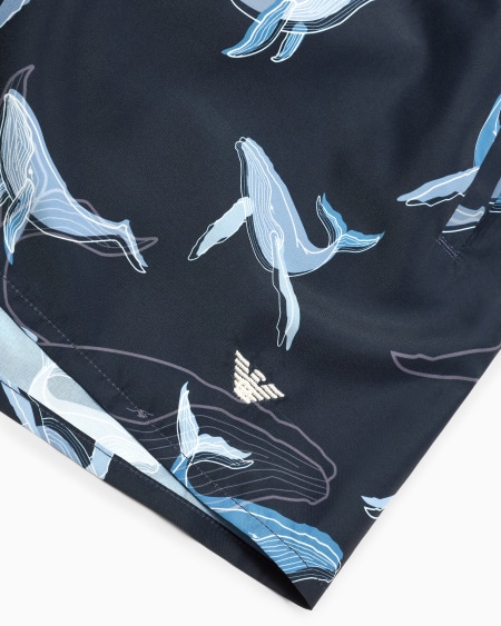 Armani Bañador Tipo Pantalón Corto Con Estampado Sea Animals