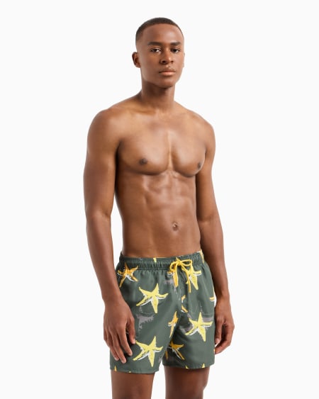 Armani Bañador Tipo Pantalón Corto Con Estampado Sea Animals