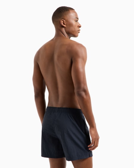 Armani Bañador Tipo Pantalón Corto Con Logotipo Vertical Bordado