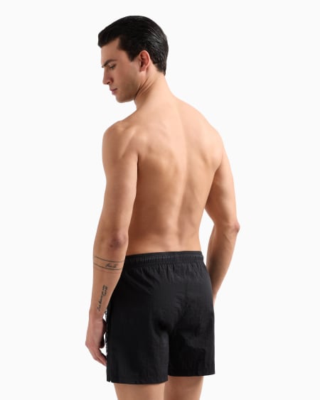 Armani Bañador Tipo Pantalón Corto Con Logotipo Vertical Bordado