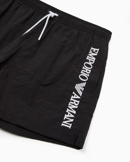 Armani Bañador Tipo Pantalón Corto Con Logotipo Vertical Bordado