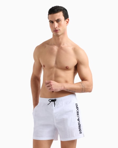 Armani Bañador Tipo Pantalón Corto Con Logotipo Vertical Bordado