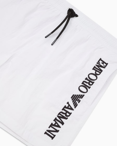 Armani Bañador Tipo Pantalón Corto Con Logotipo Vertical Bordado