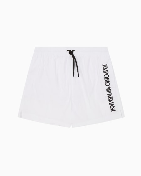 Armani Bañador tipo pantalón corto con logotipo vertical bordado