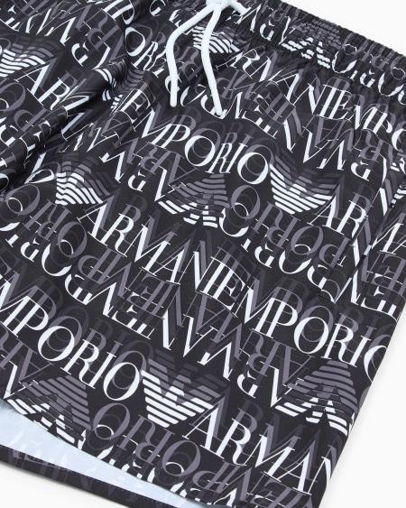 Armani Bañador Tipo Pantalón Corto Con Macrologotipo Integral