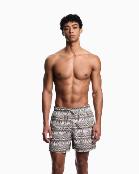 Armani Bañador Tipo Pantalón Corto Con Macrologotipo Integral
