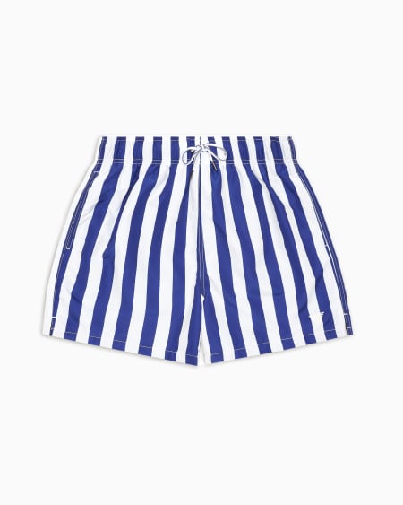 Armani Bañador tipo pantalón corto con motivo a rayas bicolor