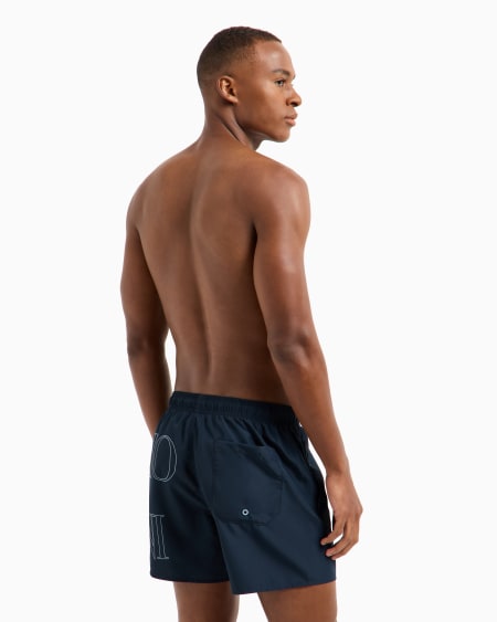 Armani Bañador Tipo Pantalón Corto De Tejido Reciclado Con Logotipo Resaltado ASV