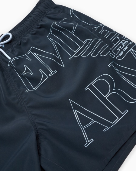 Armani Bañador Tipo Pantalón Corto De Tejido Reciclado Con Logotipo Resaltado ASV