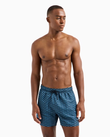 Armani Bañador Tipo Pantalón Corto De Tejido Reciclado Con águila Pequeña ASV