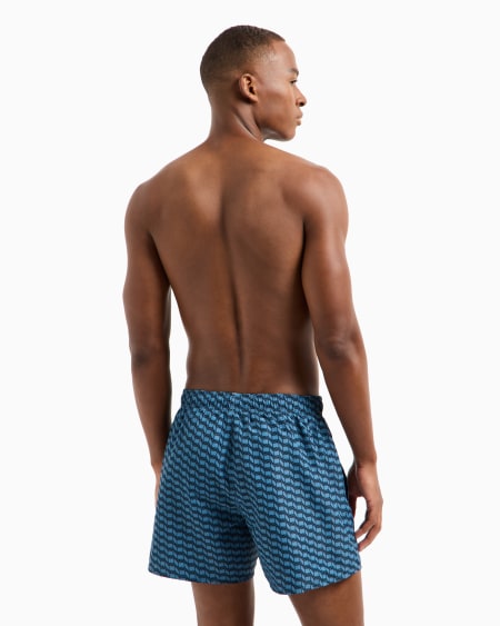 Armani Bañador Tipo Pantalón Corto De Tejido Reciclado Con águila Pequeña ASV