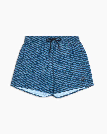 Armani Bañador tipo pantalón corto de tejido reciclado con águila pequeña ASV