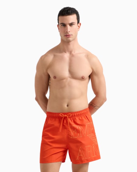 Armani Bañador Tipo Pantalón Corto De Tejido Reciclado Con Logotipo Resaltado ASV