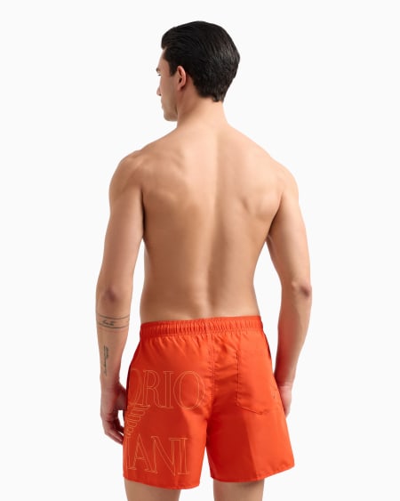 Armani Bañador Tipo Pantalón Corto De Tejido Reciclado Con Logotipo Resaltado ASV