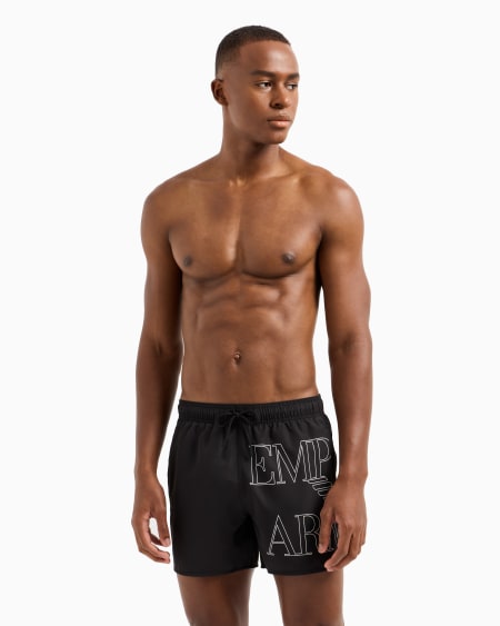 Armani Bañador Tipo Pantalón Corto De Tejido Reciclado Con Logotipo Resaltado ASV