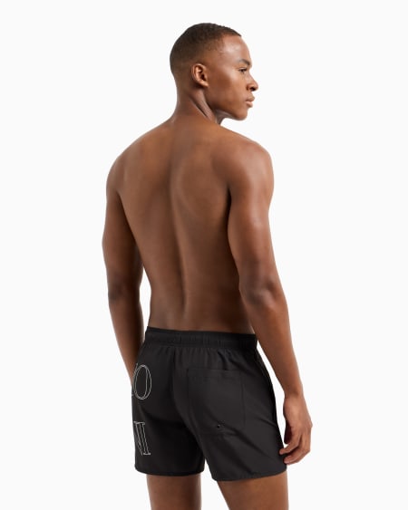 Armani Bañador Tipo Pantalón Corto De Tejido Reciclado Con Logotipo Resaltado ASV