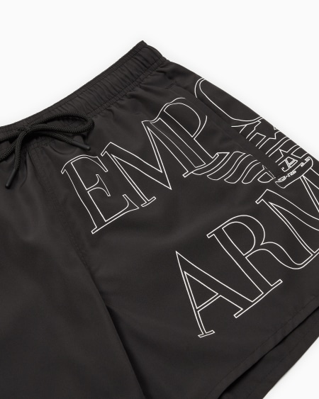 Armani Bañador Tipo Pantalón Corto De Tejido Reciclado Con Logotipo Resaltado ASV