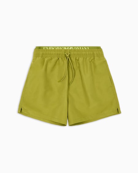 Armani Bañador tipo pantalón corto de tejido reciclado con banda con logotipo ASV