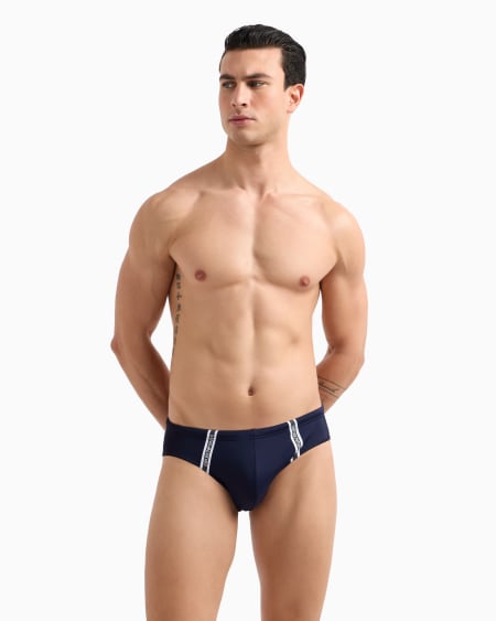 Armani Bañador Tipo Slip De Nailon Reciclado Con Cinta Con Logotipo ASV