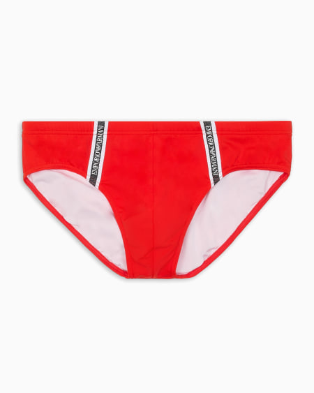 Armani Bañador tipo slip de nailon reciclado con cinta con logotipo ASV